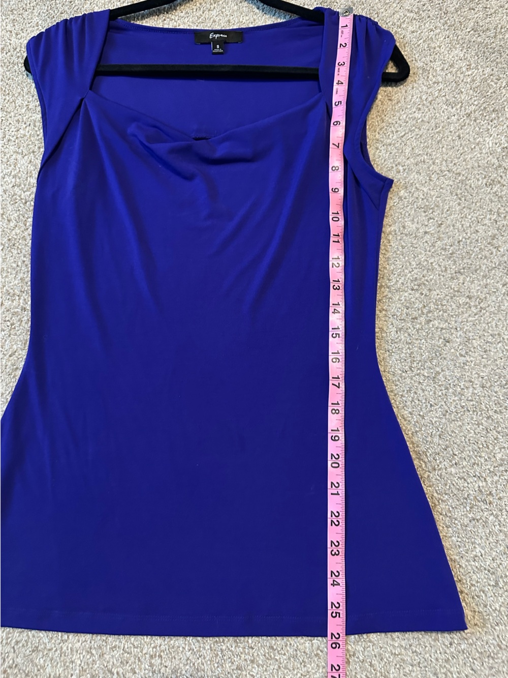 Express Cobalt Cap Sleeve Blouse Size Small - Picture 4 of 5